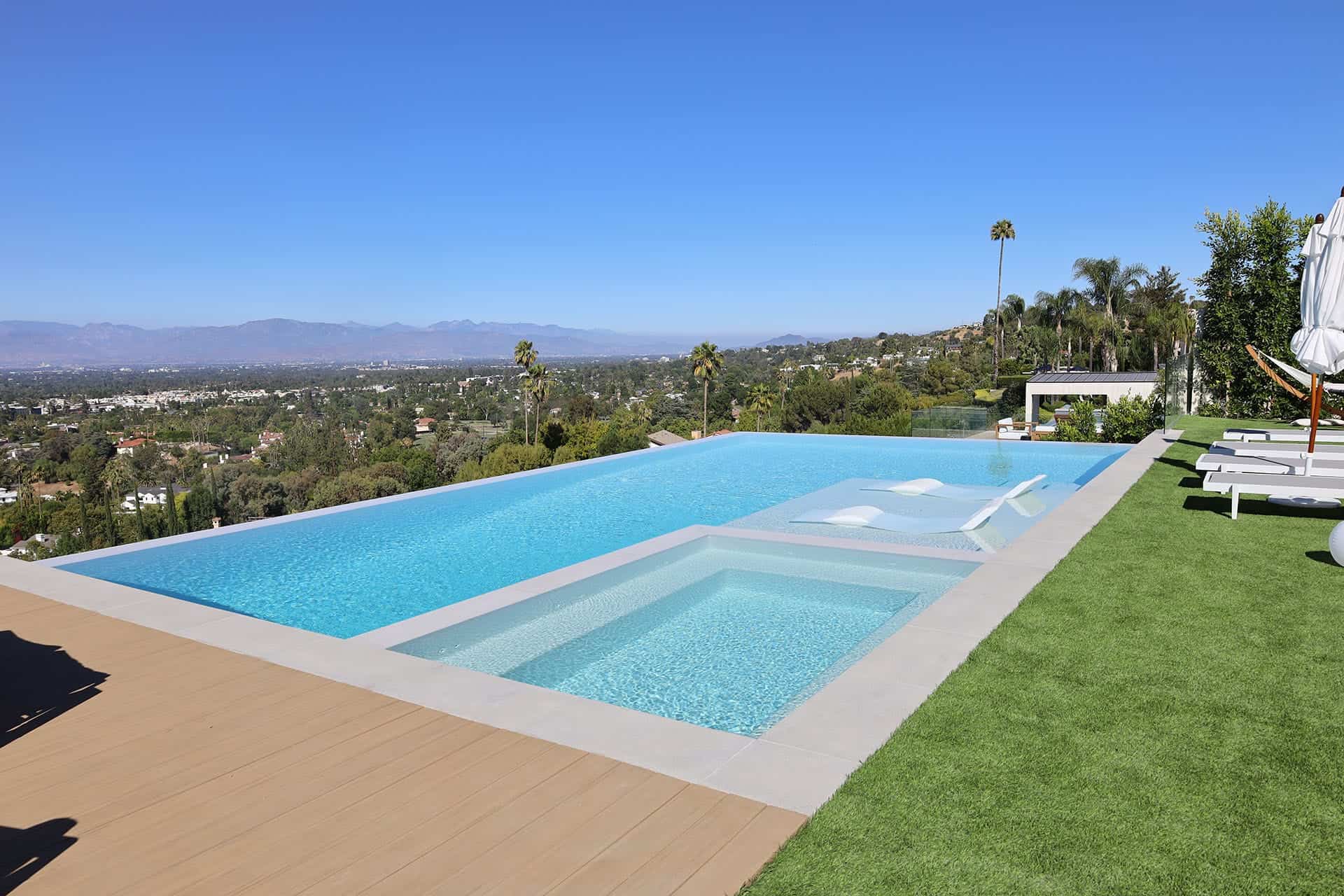 Backyard pool hero video, water motion